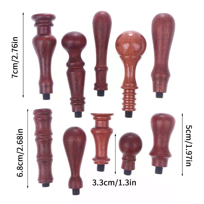 1PC Portable Mini DIY Wax Seal Stamp Retro Pearwood Handle Wood Accessory for Sealing Stamps