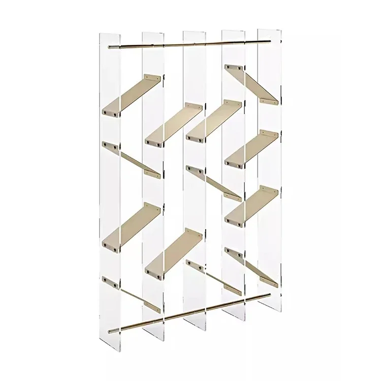 Acrylic Bookshelf Living Room Furniture Magazine Rack Commercial Hotel Stainless Steel Decorative Rack