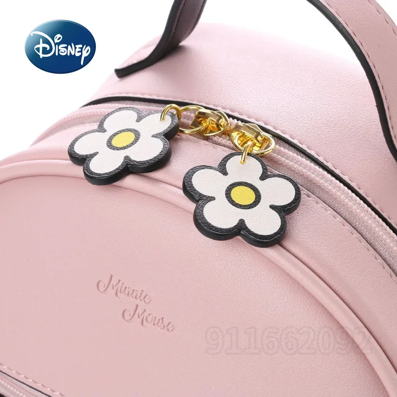 Mochila multifuncional Disney-mickey para mulheres, grande capacidade, bolsa de armazenamento de viagem, zíper pu, bolsa escolar prática, original,