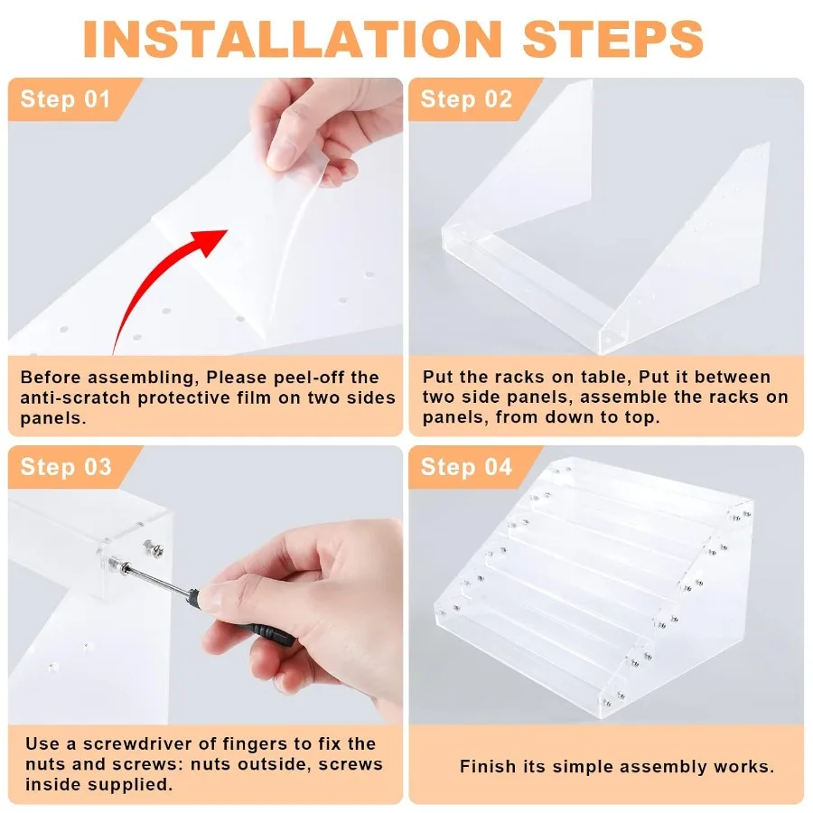 6Tier Acrylic Nail Polish Organizer Rack with Adjustable Shelves for Gel Nail Polish Storage Ideal for Makeup Bottles Essential