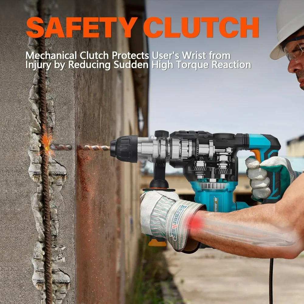 

Berserker 1.25 SDS-Plus Rotary Hammer with Vibration Control, Safety Clutch, 12.5 Amps, 4 Modes Corded Drill