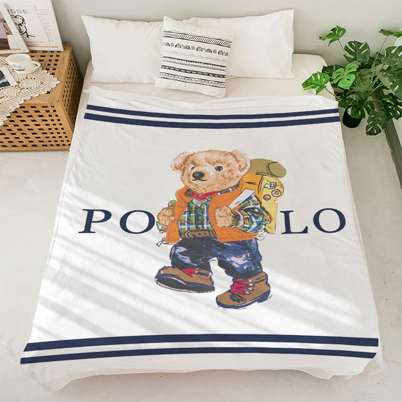 Fleece Blanket S-Polo Bears Animes Blankets Microfiber Bedding King Size Blanket Fluffy Soft Blankets Warm Knee Camping Blankets