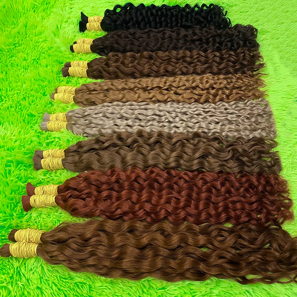 تجديل الشعر البشري موجة المياه 100% حزم الإنسان مجعد موجة عميقة بوهو الضفائر لا لحمة الشعر البرازيلي تجعيد الشعر الفرنسي تجديل الشعر