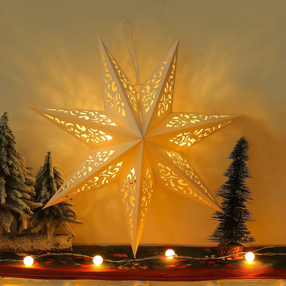 Hollow Star Hanging Pendants Christmas Decoration 2024 for Home Navidad Natal Noel Gifts Christmas Ornaments New Year 2025