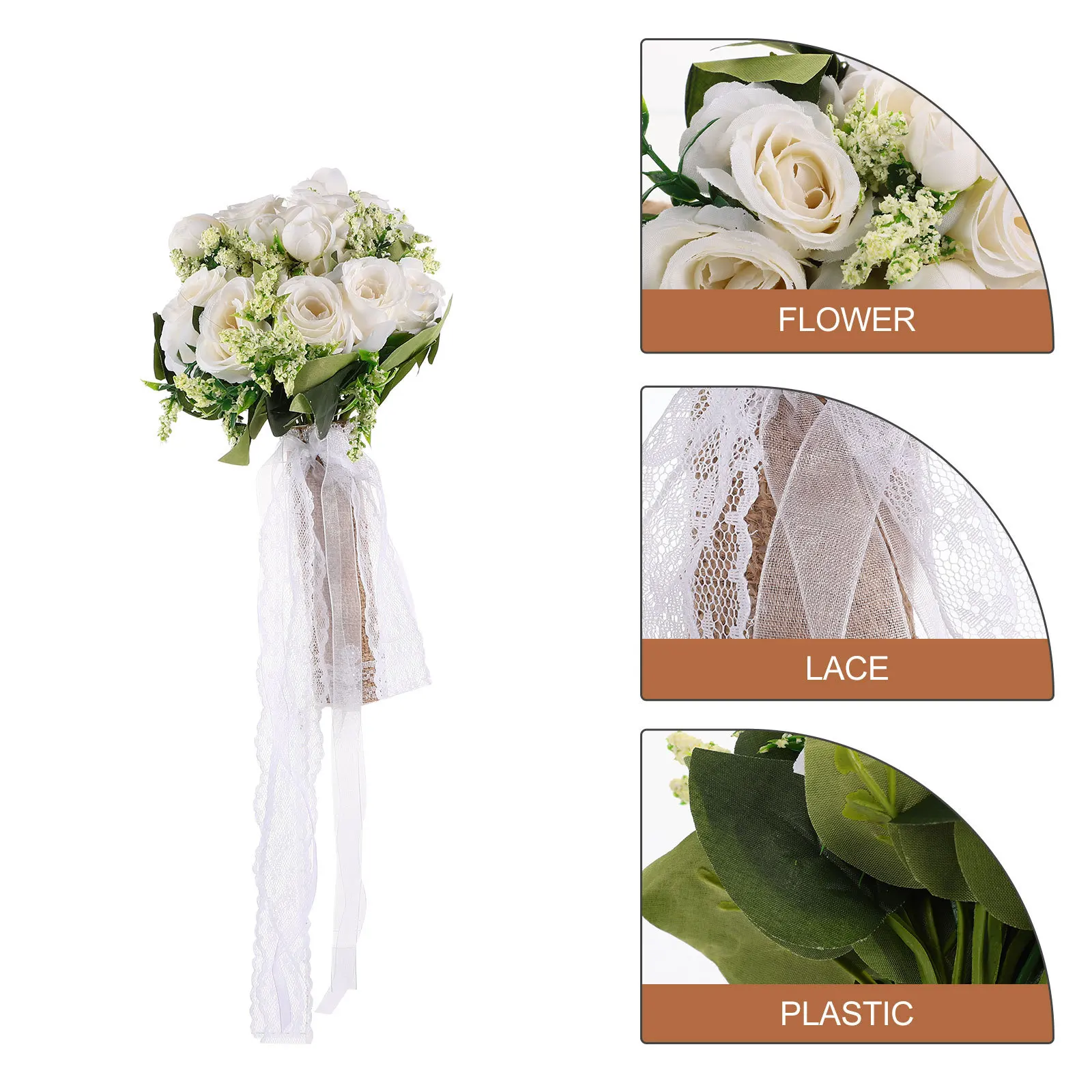 

Artificial Bridal Holding Flower Delicate Lifelike Rose Wedding Bouquet Party Supplies Wedding Photography Props