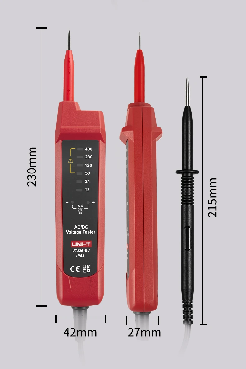 UNI-T UT22B-EU Spannungsanzeiger AC/DC Digital-Voltmeter Spannungsmessgerät Phasenfolge-Kontinuitäts-Multimeter – Detail 5