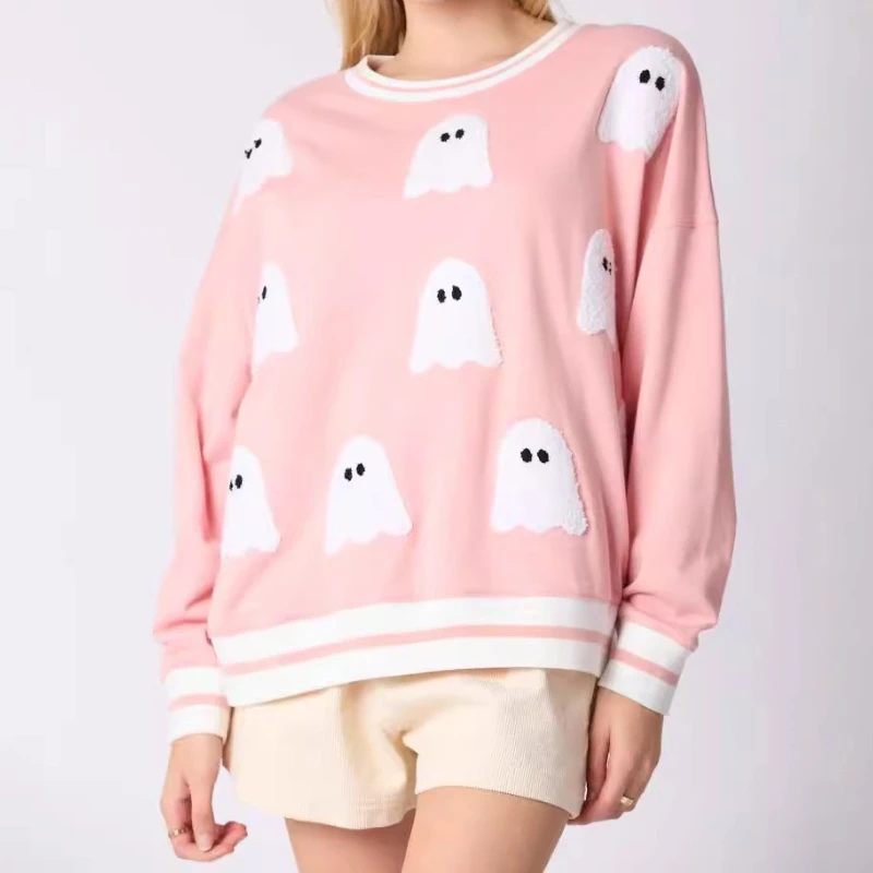

2025 Spring and Autumn Halloween Cute Loose Casual Cartoon Women's Sweater