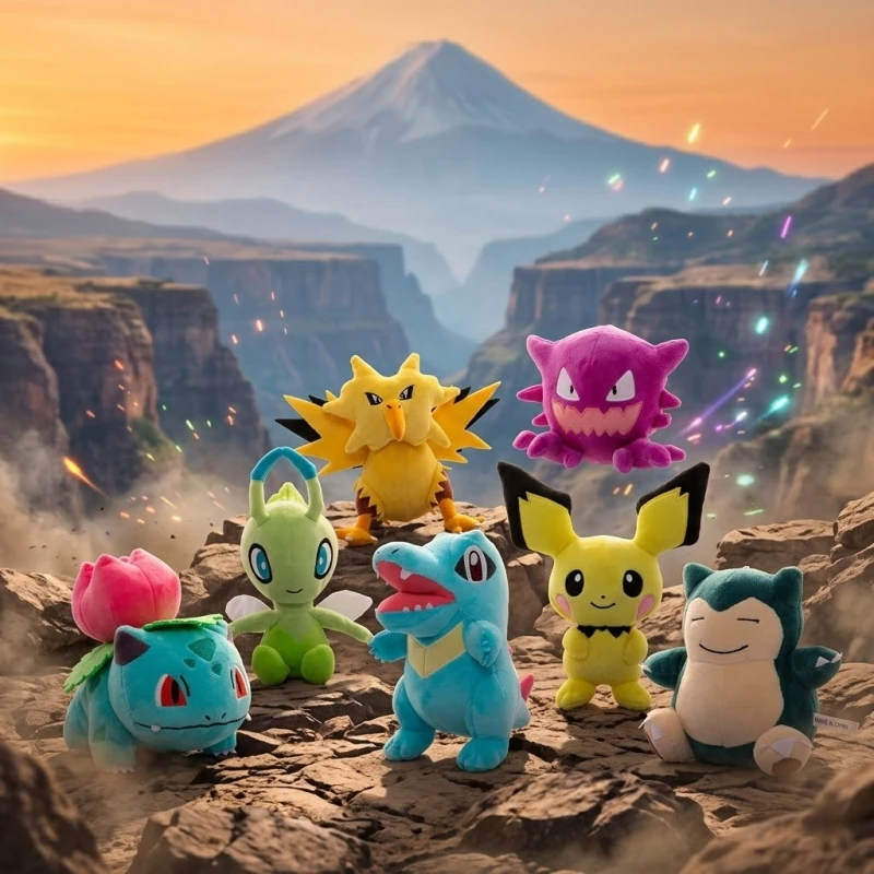 

Pokemon 36 Types Elf Plush Toys Kawaii Pikachu Bewear Chespin Elekid Spinda Stuffed Dolls for Kids Pokeball Collectible Hobbies