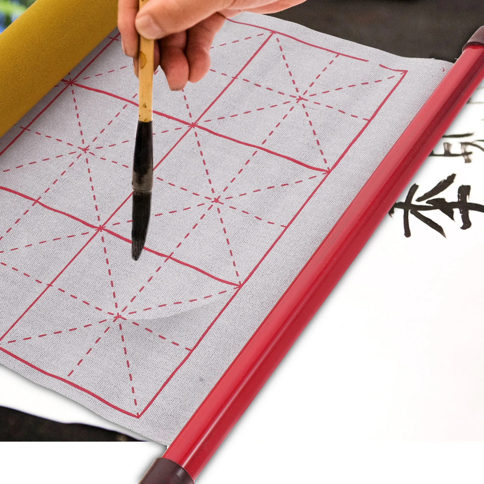 

1 set 1 Set Reusable Calligraphy Cloth For Beginners Chinese Calligraphy Practice Portable Folding Mat Lightweight Durable