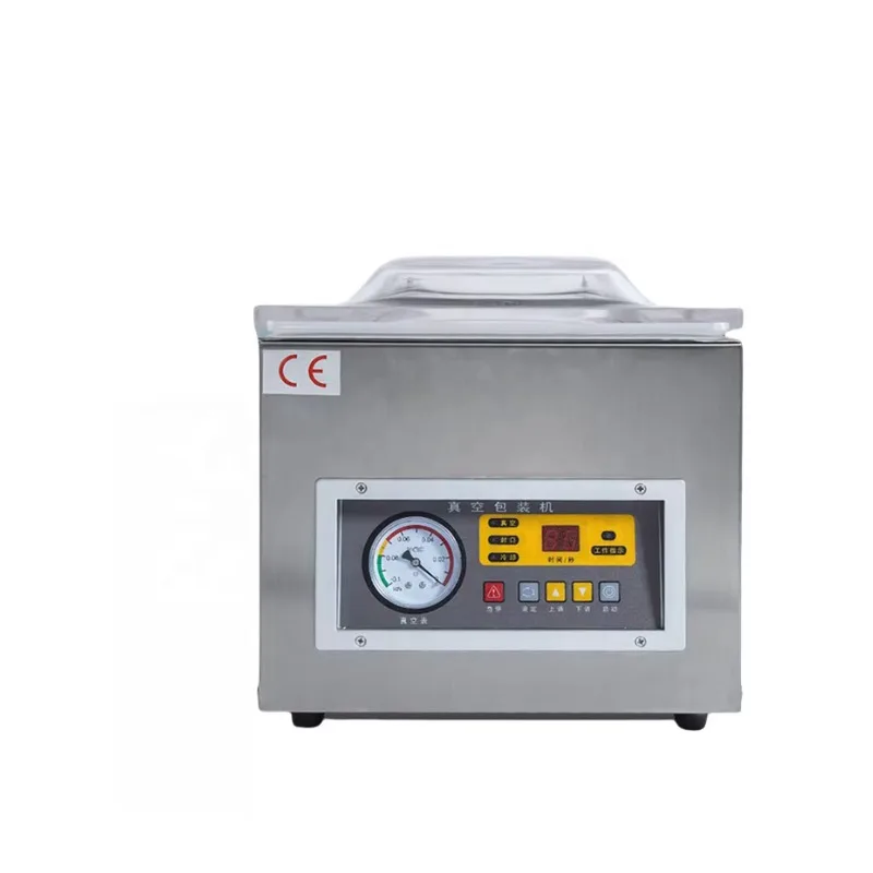 Mini máquina envasadora al vacío de una sola cámara, sellador al vacío tipo mesa, salmón, Foie, Gras, Caviar, máquina envasadora de sellado Industrial