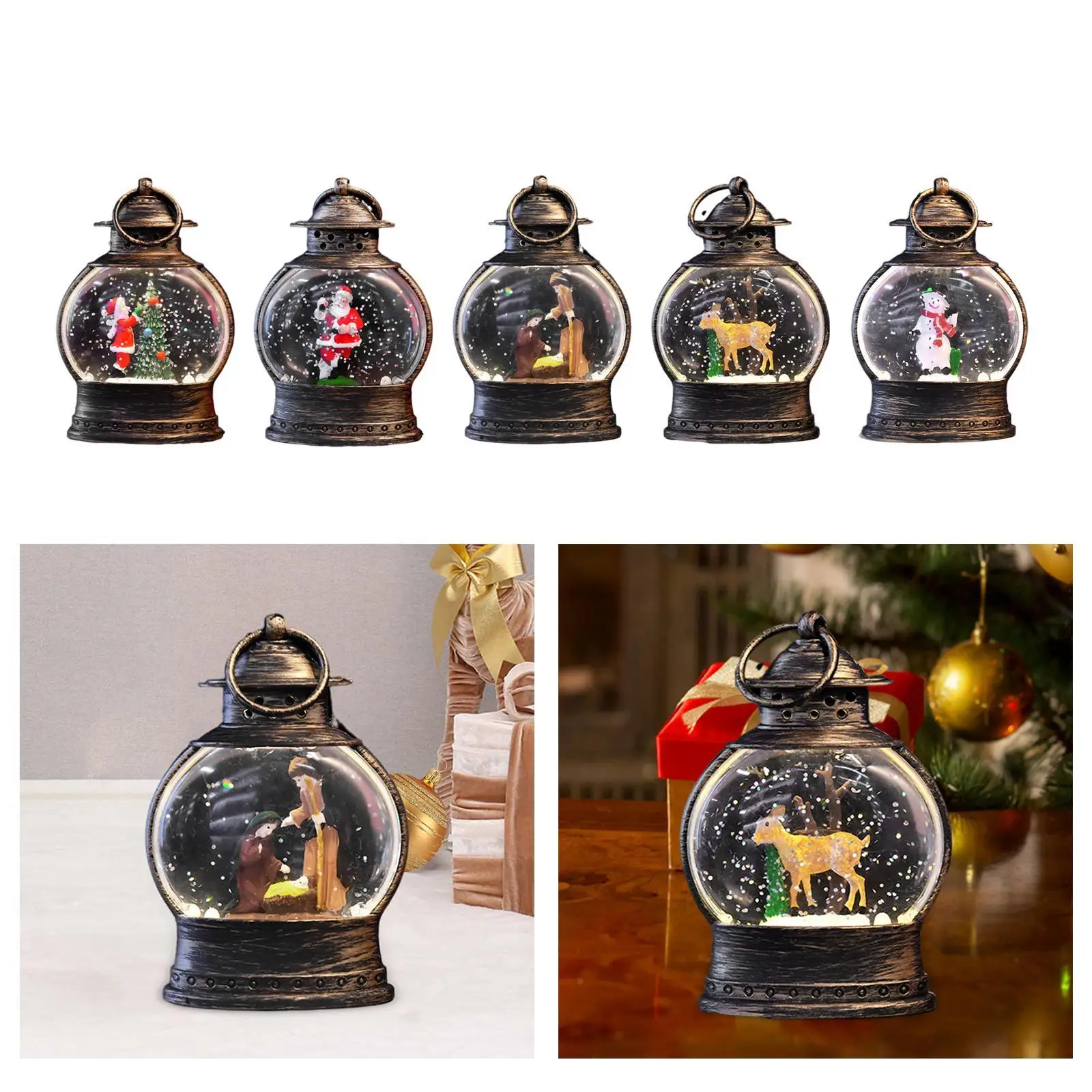 

Снежный шар, фонарь, украшение из смолы для праздничных принадлежностей, сказочный сад, рабочий стол