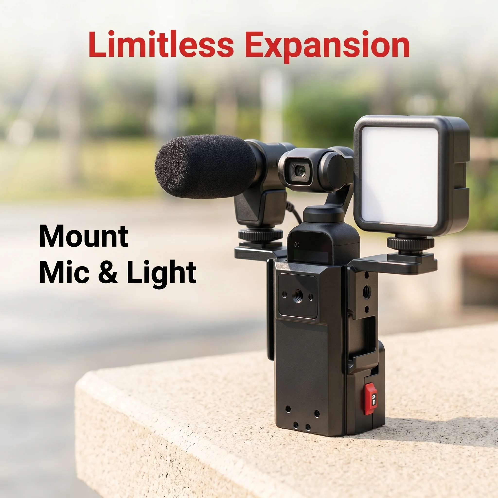 Für DJI Osmo Pocket 4 Schutzrahmen Erweiterungsmagnetgriff Halterung Blitzschuh Schnellhalterung Pocket 3 Kamera Metallkäfig