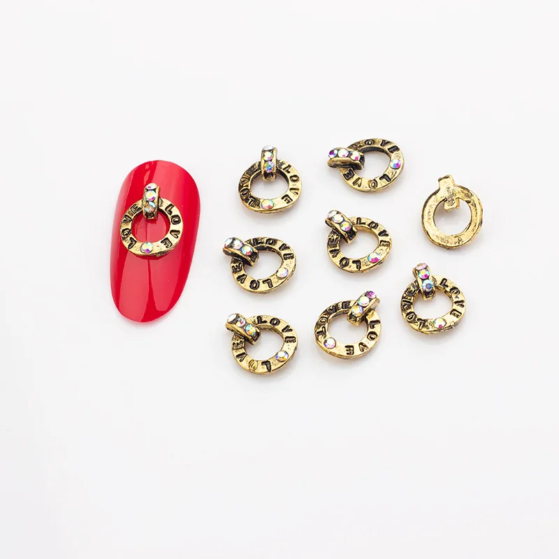 10 قطع مسمار الفراشة الساحرة المجوهرات الرجعية مسمار الراين لؤلؤة سبيكة مانيكير الملحقات