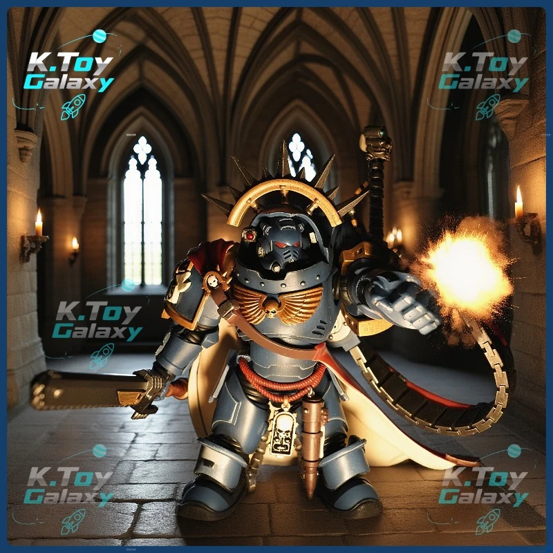 JOYTOY Warhammer 40K Ultramarines 1/18 Figurka Akcji Kapitan w Zbroju Gravis Kolekcjonerski Model do Gry Ruchome Stawy Prezent Zabawka