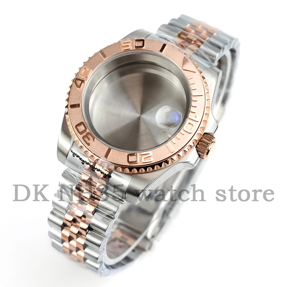 

Rose Gold Nh35 40mm Watch Case Stainless Steel Jubilee/Oyster Bracelet For Yacht-Master NH35 NH36 Movement Watch Accessories