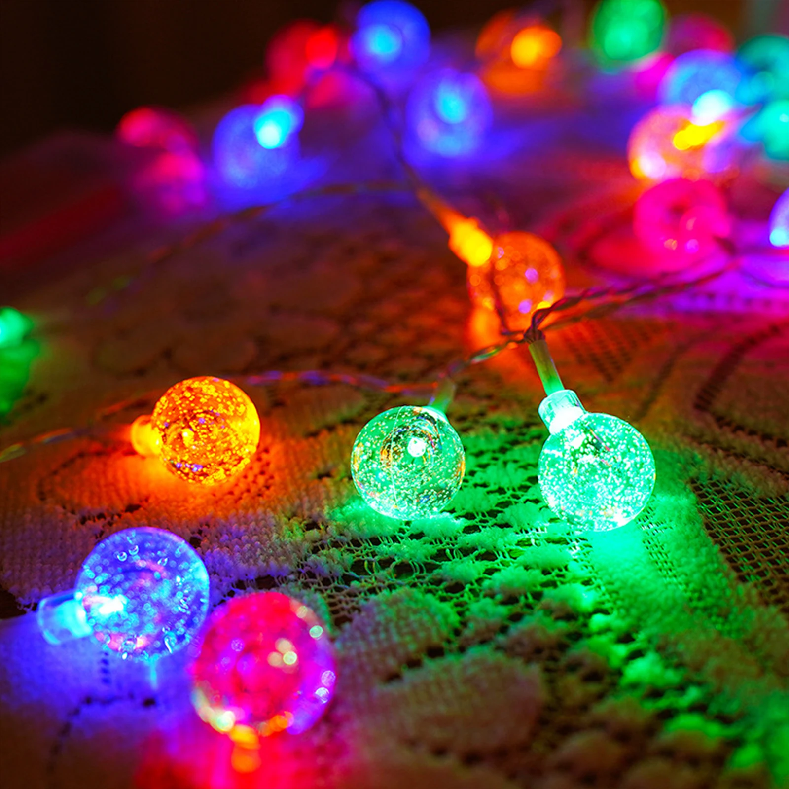 USB/Battery Powered String Lights 10/20/40/80 LEDs Crystal Globe Balls Waterproof Fairy Garland For Outdoor Garden Xmas Wedding