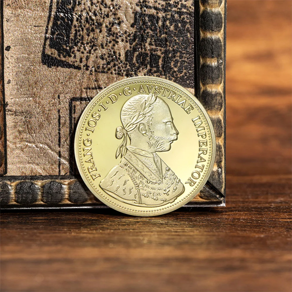 1915 Austrian Gold-plated Commemorative Coin - Franz Joseph I Collection Coin - Image 5