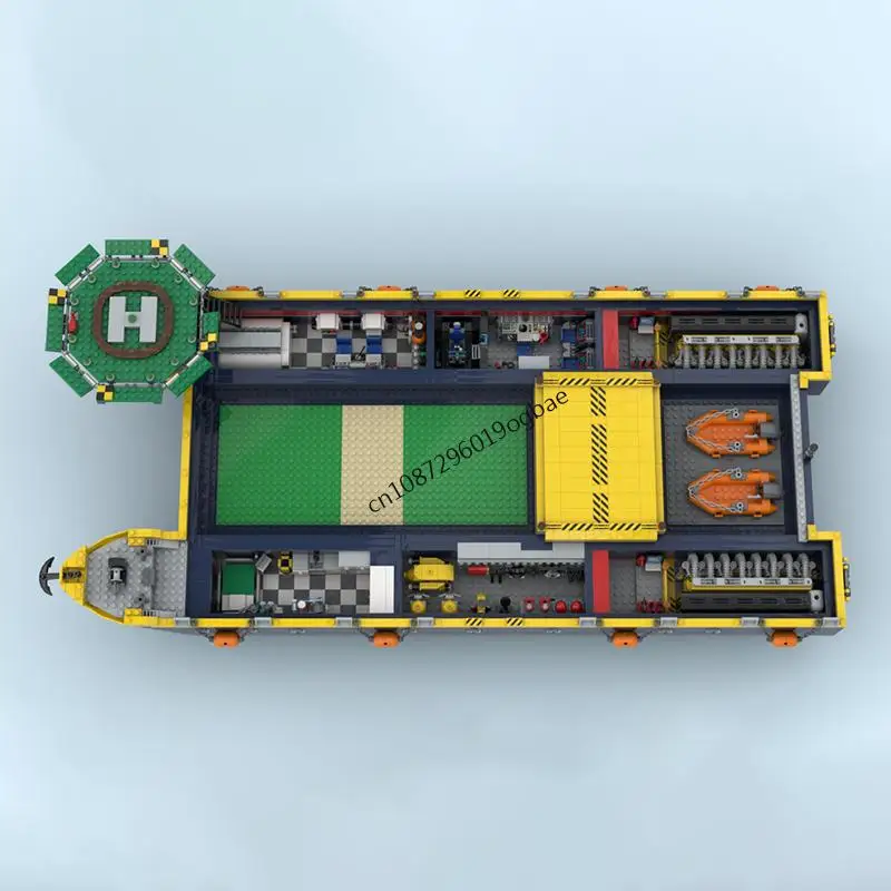 8200PCS MOC city Deep Sea Catamaran Research Vessel model DIY creative ideas Technology Child Toy Assembly Puzzle birthday Gift