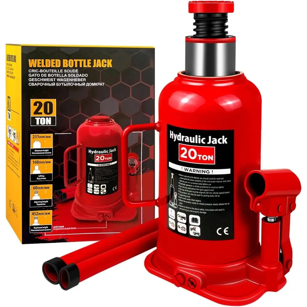 

20 Ton Multi-Directional Hydraulic Car Jack with Color Box, 9.2-17.9 Inch Lifting Range, Suitable for Cars, Trucks, and Auto Rep