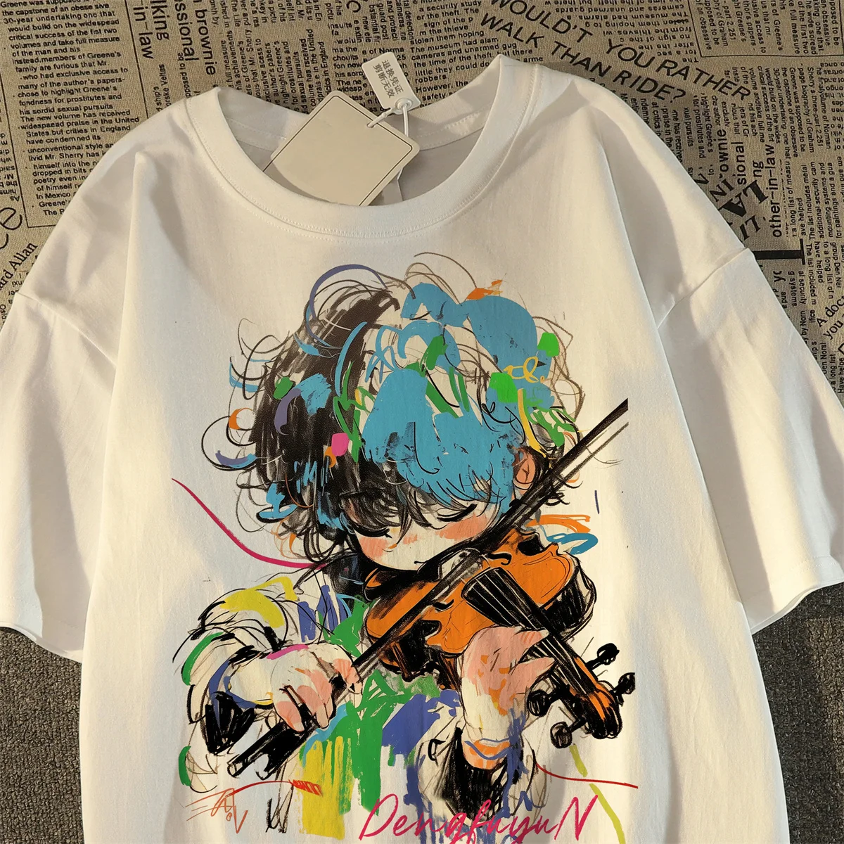 Japanese Retro Art Figure Cotton Short Sleeved T-shirt for Men Summer New Oversized Pullover Tops Fashion Versatile O-neck Tees