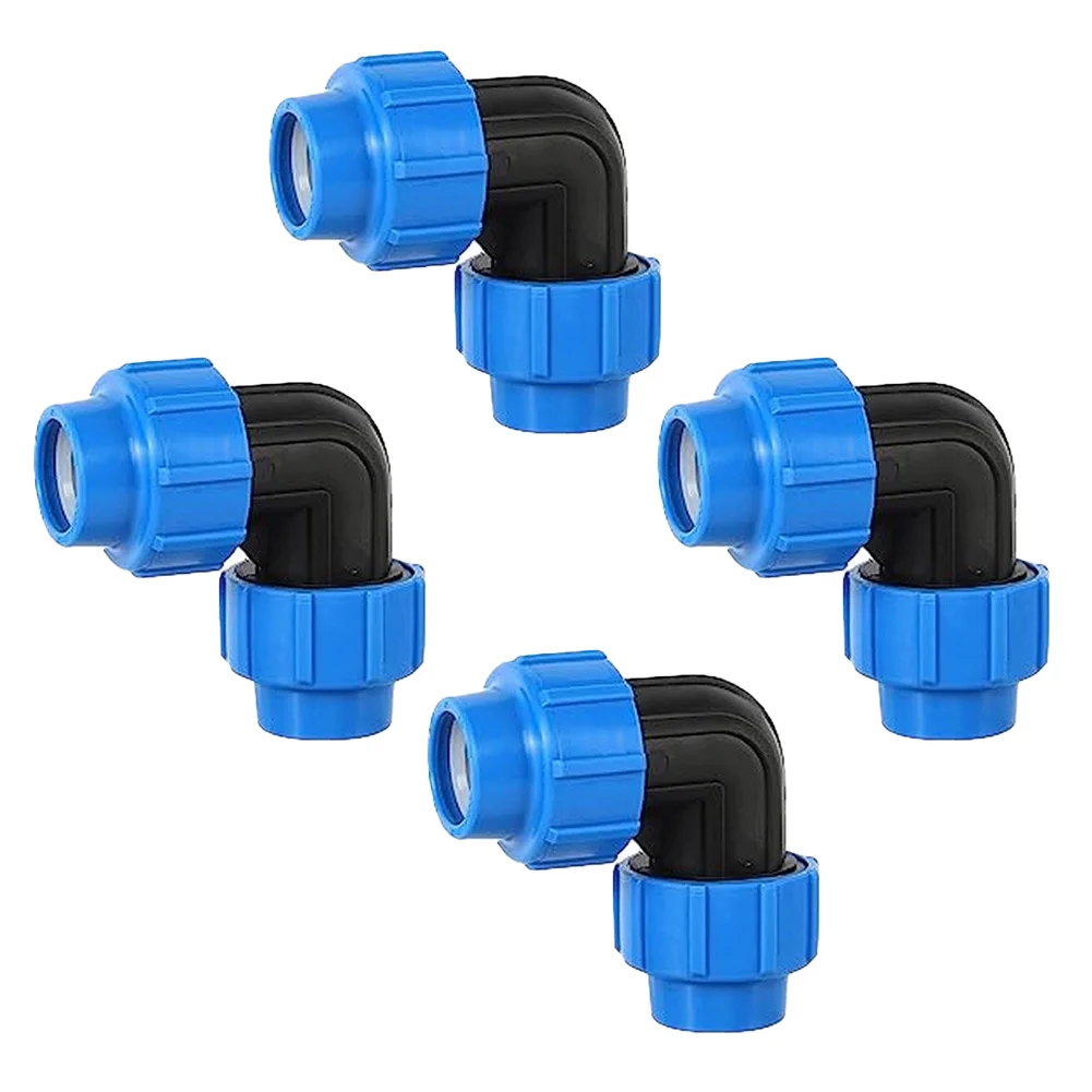 90 Degree For PE PiFor PE Screw Angle Fitting Kit 4 pcs for Drinking Water Systems Using 20 25 32 mm For PE Tubing