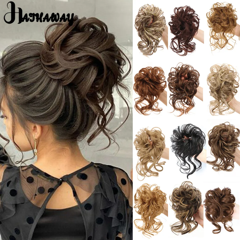 Synthetic Hair Bun Wig Female Korean Hair Styling Cheongsam Photography Head Artifact Flower Head Black Brown Daily Wear Woman