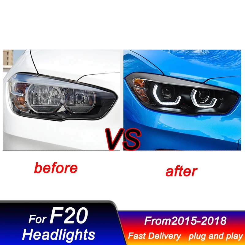 Car styling Headlights for BMW 1 series F20 2015-2018 new style LED DRL Dynamic Signal Head Lamp Bi Xenon Beam Headlamp Accembly