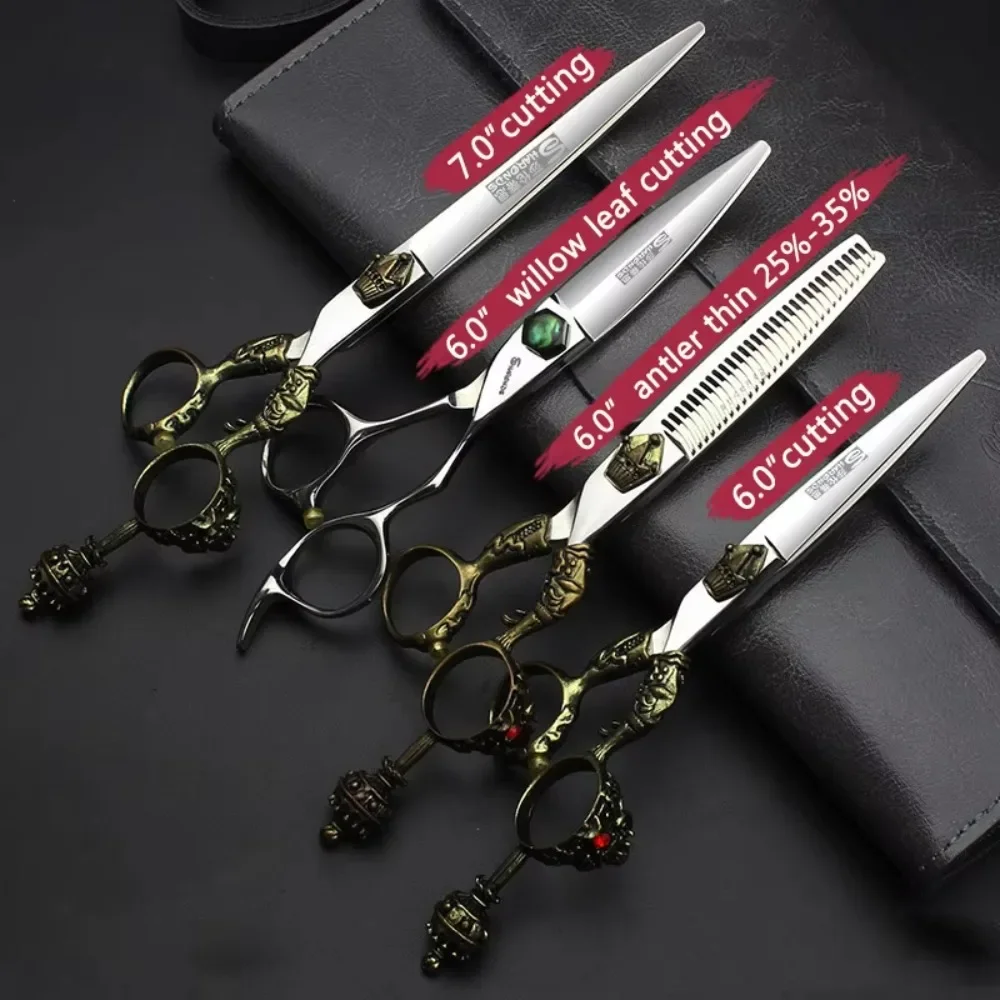 

SHARONDS 6/7 Inch Retro Hairdressing Scissors Special Hairdresser Clippers Anti-slip Wear-resistant Rust-proof Hair Scissors