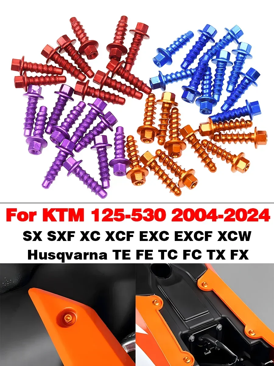 Kit de boulons à vis autotaraudeuses pour moto en aluminium CNC, pour KTM EXC XC XCW SX SXF Husqvarna FE TE FC TC FX TX 125 250 300 350 450