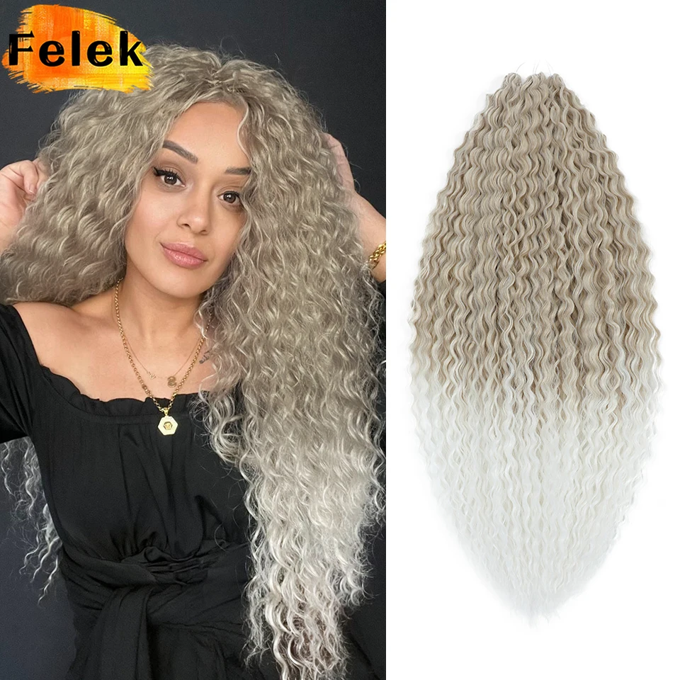 

3 Pcs Honey Blonde Ariel Curls Hair Water Wave Twist Crochet Hair 22-30" Synthetic Afro Curls Deep Wave Braiding Hair Extensions