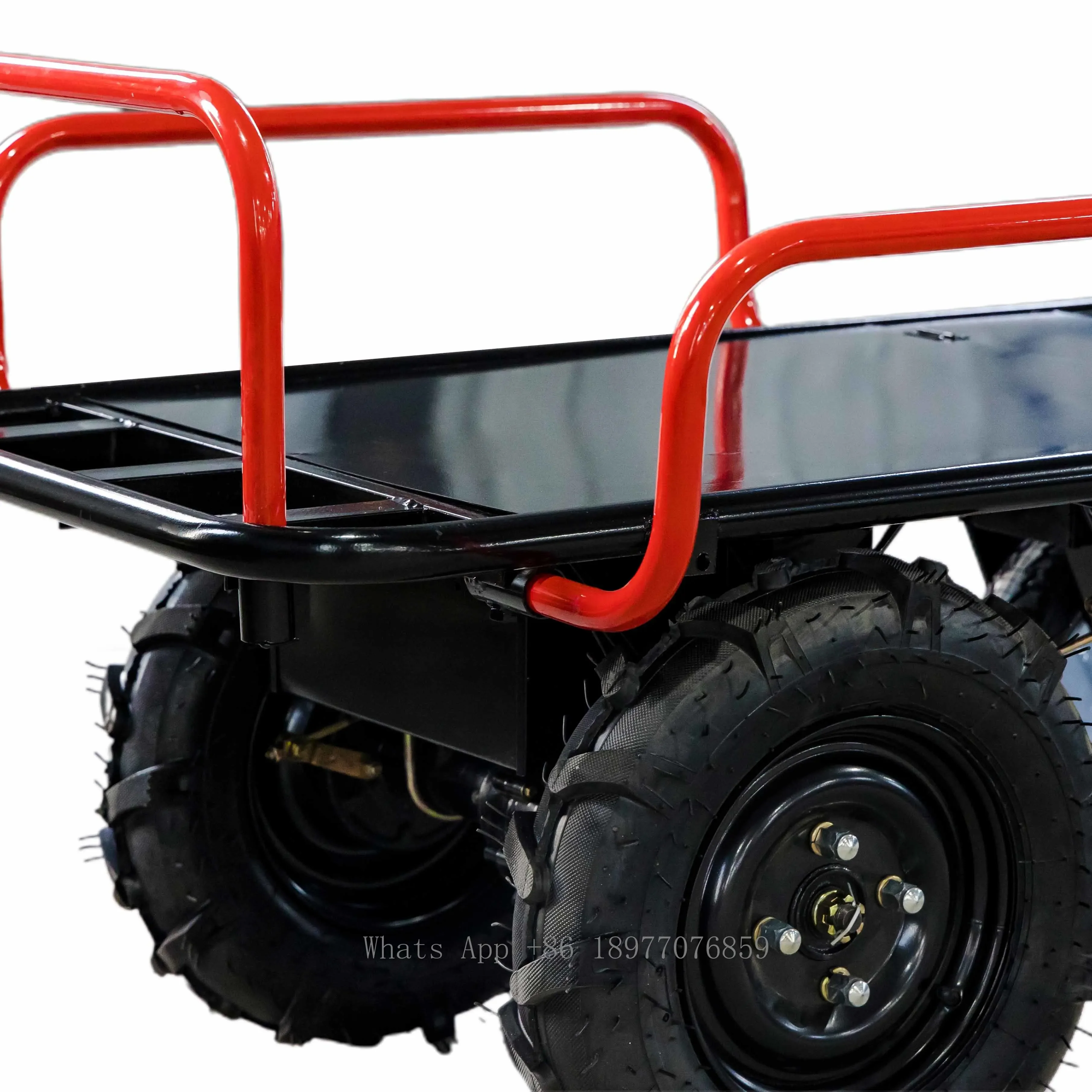 4 Wheel Metal Cargo Outdoor Garden Cart Dump Wagon Heavy Duty 4 Wheels Platform Hand Cart Trolley