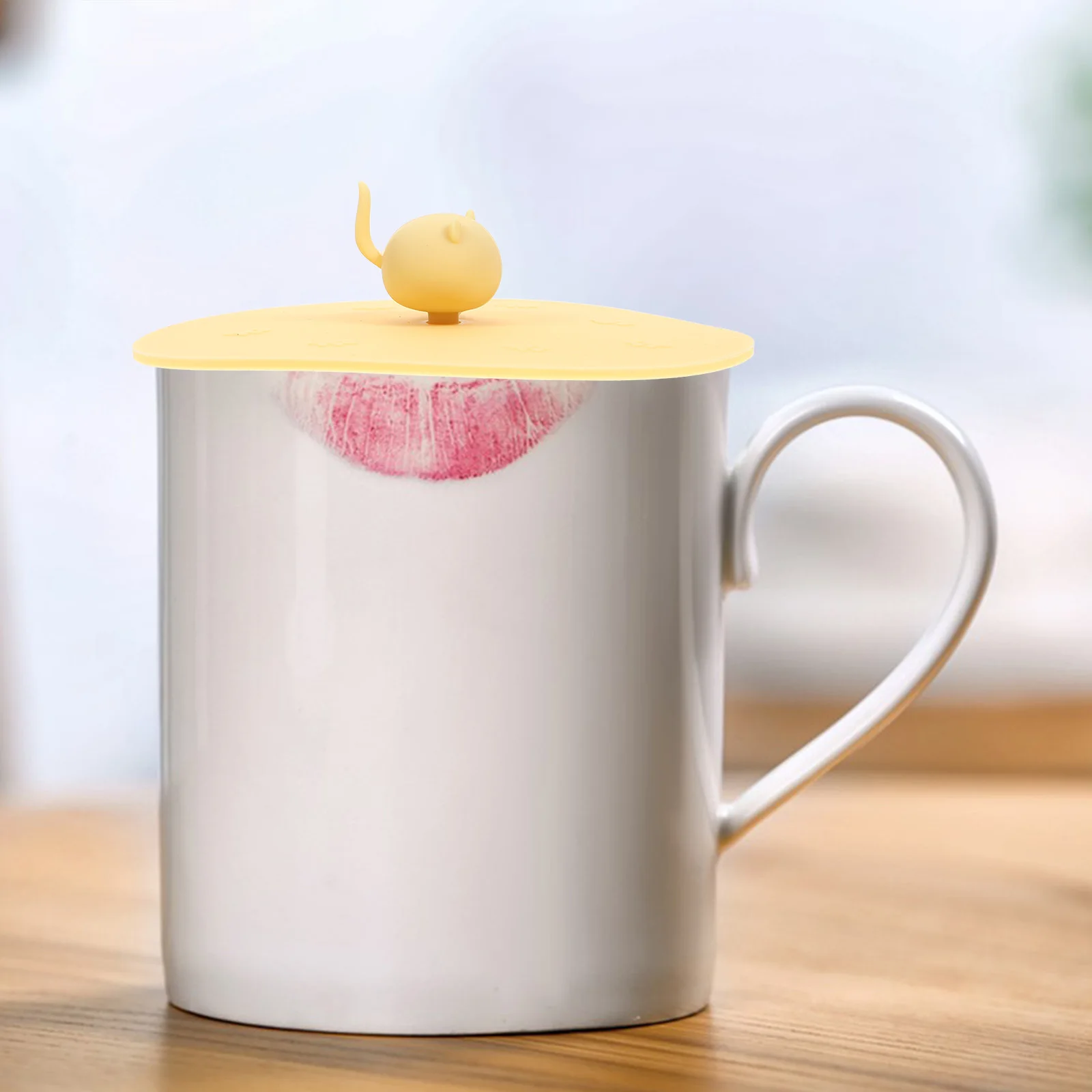 

2pcs Silicone Cup Lid Reusable Sealed Design For Coffee Tea Cartoon Drink Cover Splash Proof Keep Warm Cup For Drinks Silicone