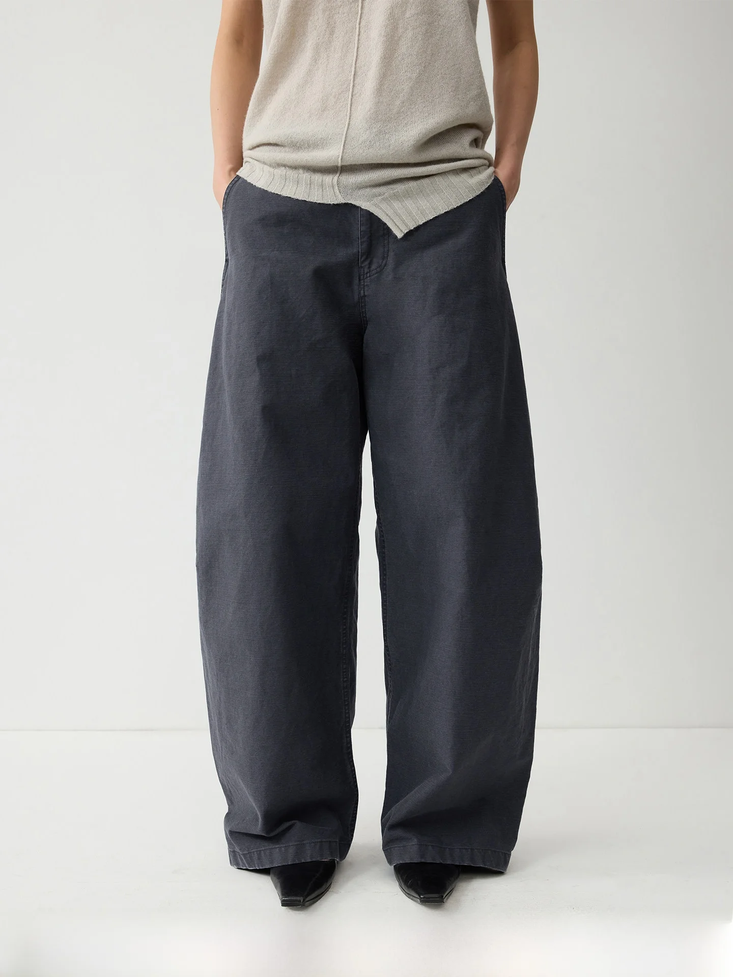 

Retro Style Pure Cotton Casual Pants with Washed And Faded Design Spring New Arrivals Women's Comfortable Breathable Wid...