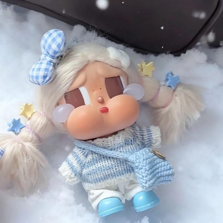 15cm CRYBABY Doll Clothes Knitted Sweater Dress Scarf Set Vacation Mode Accessories for Crying Doll