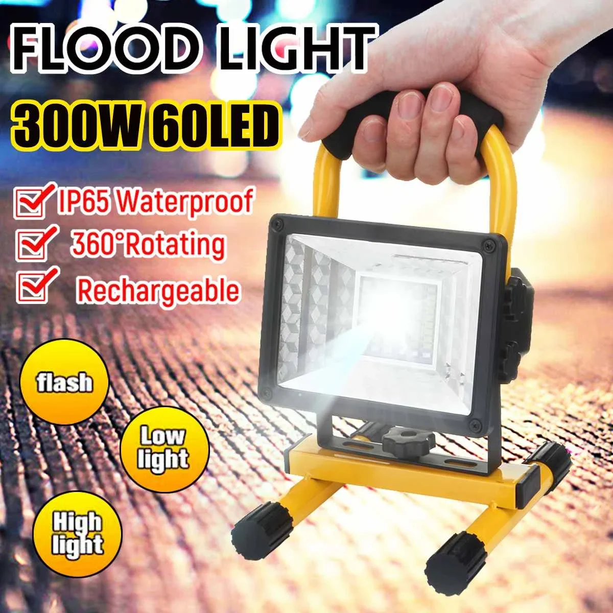 

60 LED 300W Camping Light Portable Flashlight Emergency Work Lamp Waterproof Spotlight Lantern Camping Outdoor Lamp