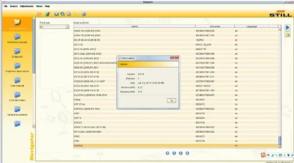 2025 Forklift STILL STEDS D8.21 R2 Diagnostic Software with Spare Parts Catalog and Repair Manual Unlock Never Expire Patch