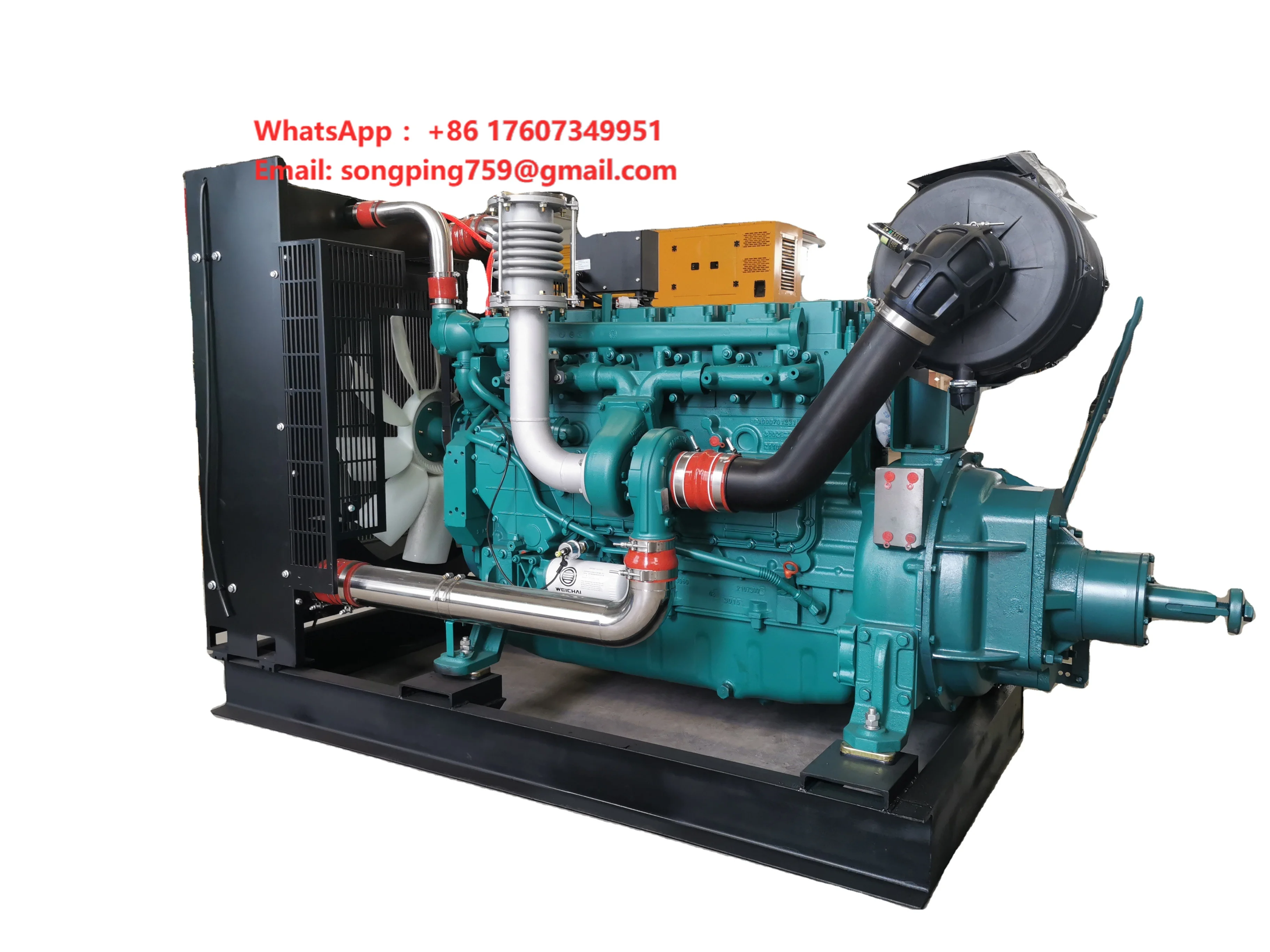 Honghao HK180GF Weichai 180HP 4-Stroke 13L Water-Cooled 4-Cylinder Diesel Engine 1800 RPM Clutch Pulley ATS 24V DC Electric