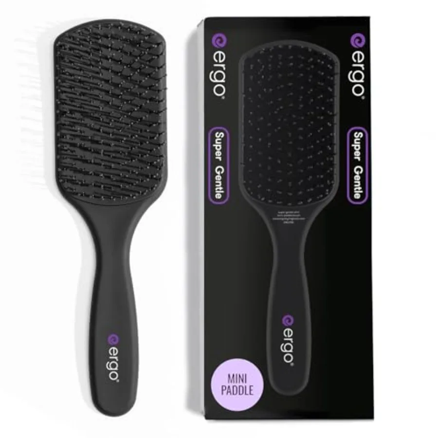 

ERGO er Gentle Mini Paddle Brush for Blow Drying - Hair Brushes for Women with Thick or Thin Hair - Dual Hairbrush for Women -