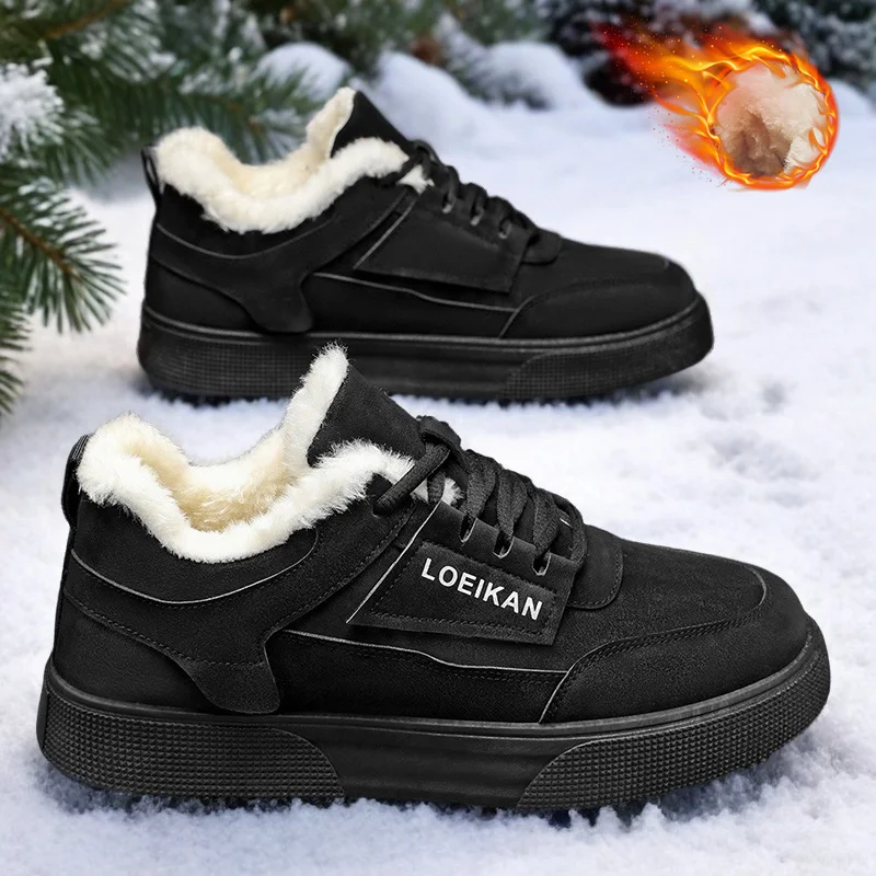 

Мужская зимняя толстая теплая спортивная обувь для скейтбординга на флисовой подкладке, уличная повседневная обувь