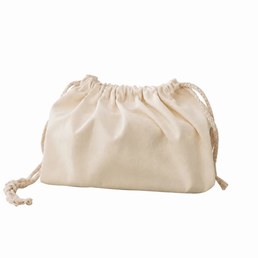 Portable Canvas Drawstring Cosmetic Bags Reusable Soft Toiletry Bags Travel Storage Bags for Women