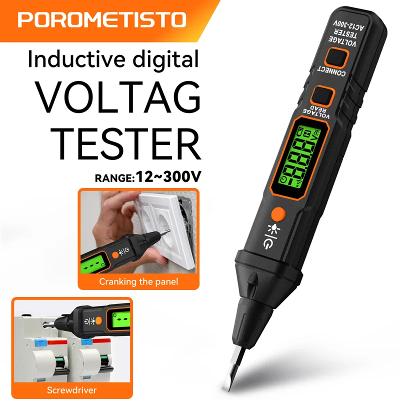 

Non-Contact Voltage Tester Voltage Detector Pen with Slotted/Phillips Screw Heads AC 12-300V Breakpoint Live/Null Wire Judgment