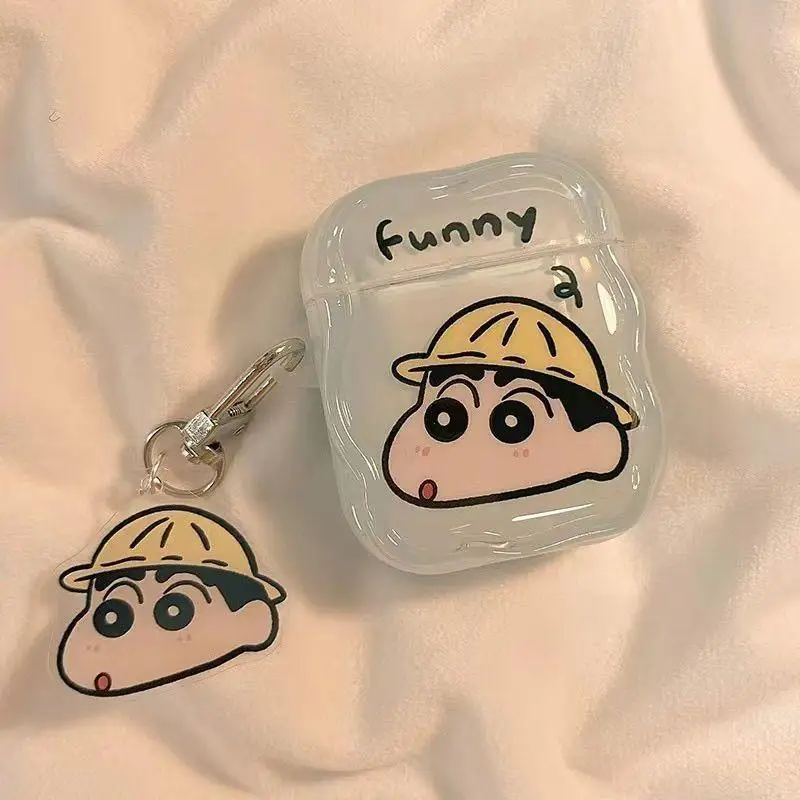 New Cartoon Crayon Shin-Chan Airpods Pro 2 Earphone Shell Wireless Bluetooth Headphone Protective Case with Pendant Gift Toys