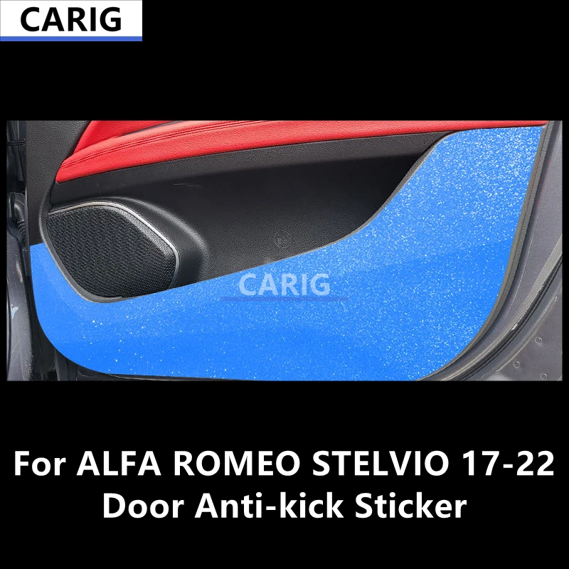 For ALFA ROMEO STELVIO 17-22 Door Anti-kick Sticker Modified Carbon Fiber Pattern Interior Car Film Accessories Modification