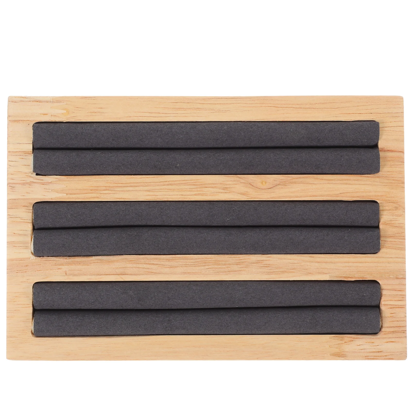 Ring Display Rack Dark Grey 3 Slots Elastic Strip Stylish Jewelry Holder Organizer Protective Ring Stand for Dressing Table