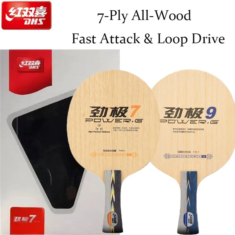 

DHS Лезвие для настольного тенниса Jinji 7/9 (7-слойное) из чистого дерева Профессиональный уровень Лезвие для пинг-понга Fast Attack & Loop Drive — Born for Speed