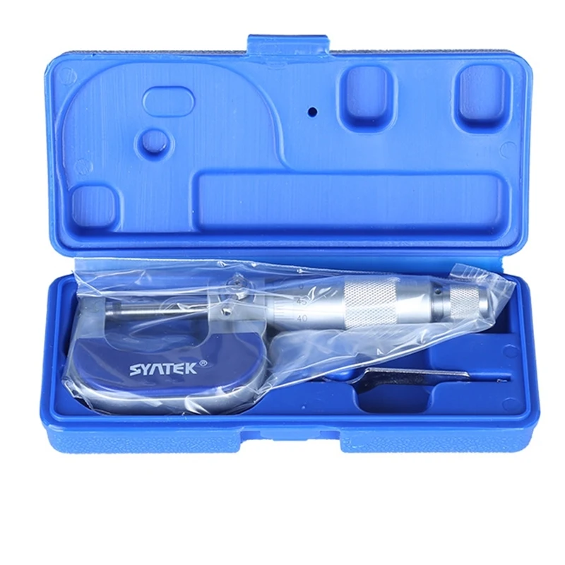 Syntek 0-25mm Outside Micrometers 0.01mm Metal Micrometers Carbide Tip Measuring Tools Thickness Gauge Meter Precise Measurement