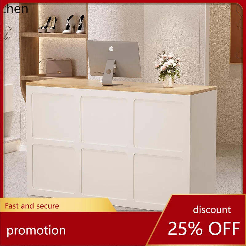 

HT clothing store front desk nail salon modern cream wind counter barber and beauty salon small bar
