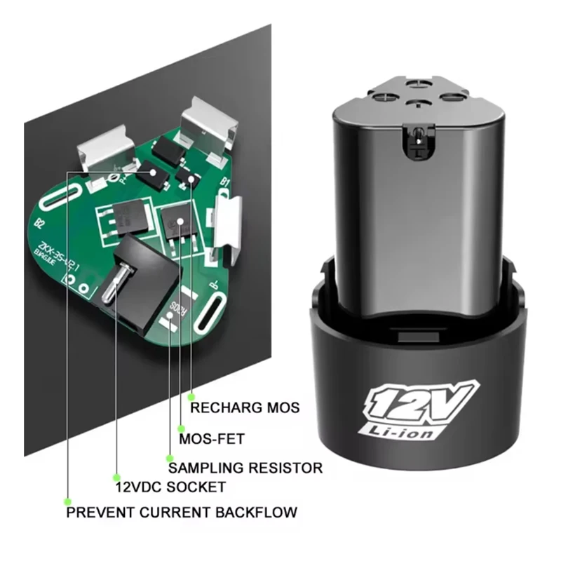 12V 5200mAh Rechargeable Lithium Battery for Angle Grinder Electric Drill Electric Screwdriver Pistol Spare Battery EU US Plug