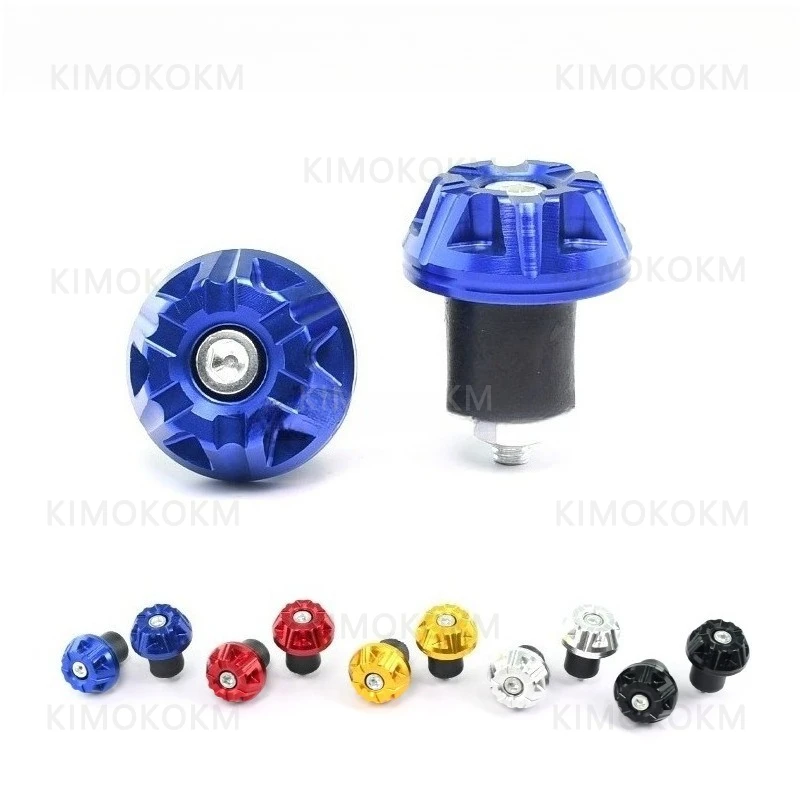 

2 Pcs Motorcycle Handlebar End Plug Aluminum Alloy Fashionable Front Grips Cap Gear Balanced Silver Tone