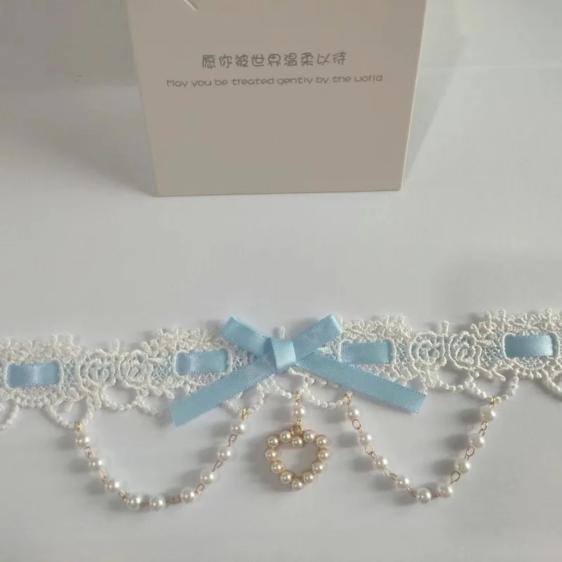 ロリータパールラブマカロンキャンディーカラーの首輪女性のための甘いネックレスロリータオリジナル手作りアクセサリーギフト女性のための
